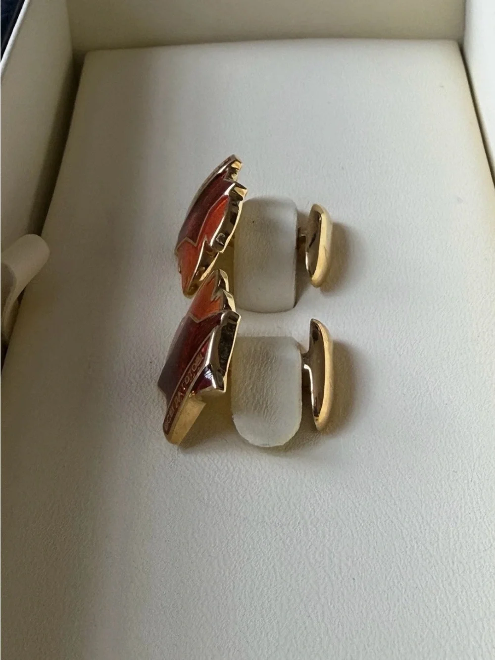 Gourji 18K Gold Enamel Cufflinks Rare Limited Edition 111 Always Ready Russia